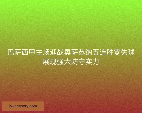 巴萨西甲主场迎战奥萨苏纳五连胜零失球展现强大防守实力 巴萨西甲主场迎战奥萨苏纳五连胜零失球展现强大防守实力