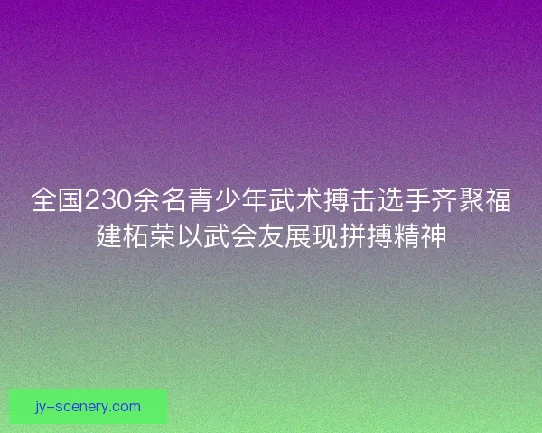 全国230余名青少年武术搏击选手齐聚福建柘荣以武会友展现拼搏精神 全国230余名青少年武术搏击选手齐聚福建柘荣以武会友展现拼搏精神